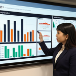 **

> A modern condominium management office. One side of the office features a glass wall displaying financial charts and data. On the other side, staff members are actively communicating with residents, some face-to-face, others via a mobile app on their smartphones. A whiteboard displays "Open Communication" and "Transparency". Clean and professional.

**