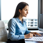 **

"A competent property manager in a modern, well-lit office, reviewing financial reports related to condo management. Fully clothed in appropriate business attire, looking professional and focused. Background includes a computer screen displaying accounting software and organized files. Safe for work, appropriate content, professional, family-friendly, perfect anatomy, correct proportions, natural pose, well-formed hands, proper finger count, natural body proportions."

**