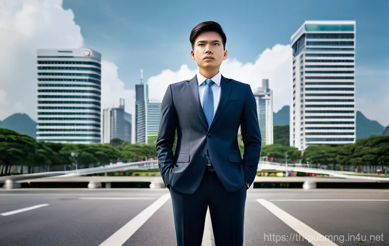 공공관리사 자격증으로 경력 전환 성공 사례 - **Prompt:** A thoughtful young Thai professional, either male or female, dressed in smart business a...