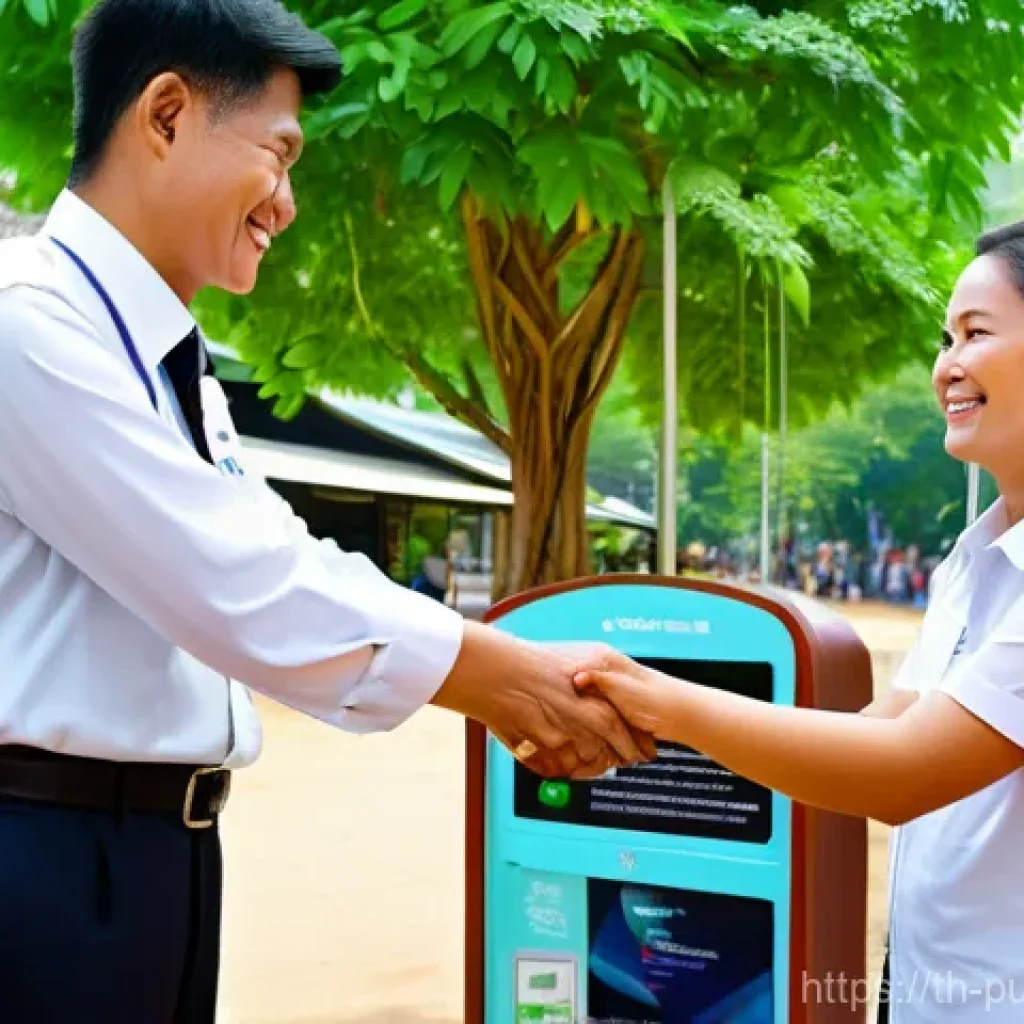 공공관리사 자격증 취득 후의 장기적 성장 가능성 - **Prompt:** A vibrant and inspiring image showcasing Thai civil servants making a tangible differenc...