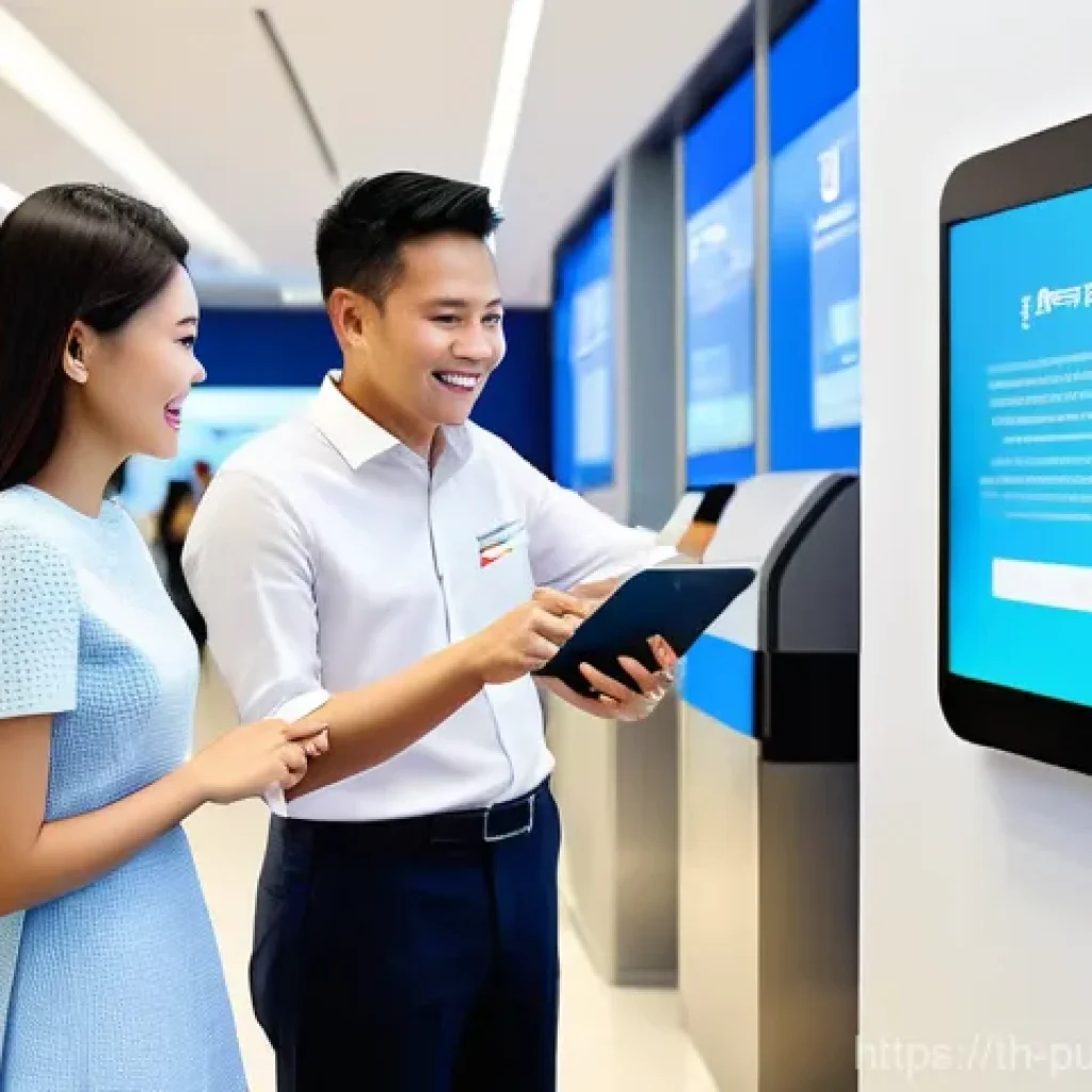 공공관리사 실무에서 필요한 기술과 도구 - **Prompt:** A dynamic, brightly lit scene inside a modern, digitally-enhanced Thai government servic...