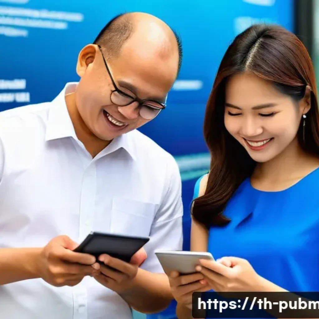 공공관리사와 관련된 학술 연구 주제 추천 - **Prompt:** A diverse group of smiling Thai citizens, dressed in smart casual attire, are comfortabl...