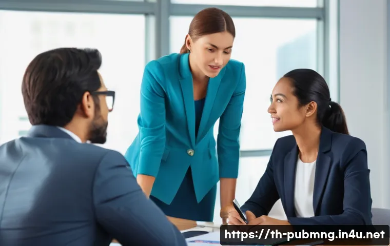 공공관리사 직무에서의 윤리적 딜레마 해결 방법 - **Prompt:** A diverse group of four professionals, two men and two women, aged between 30 and 50, ar...