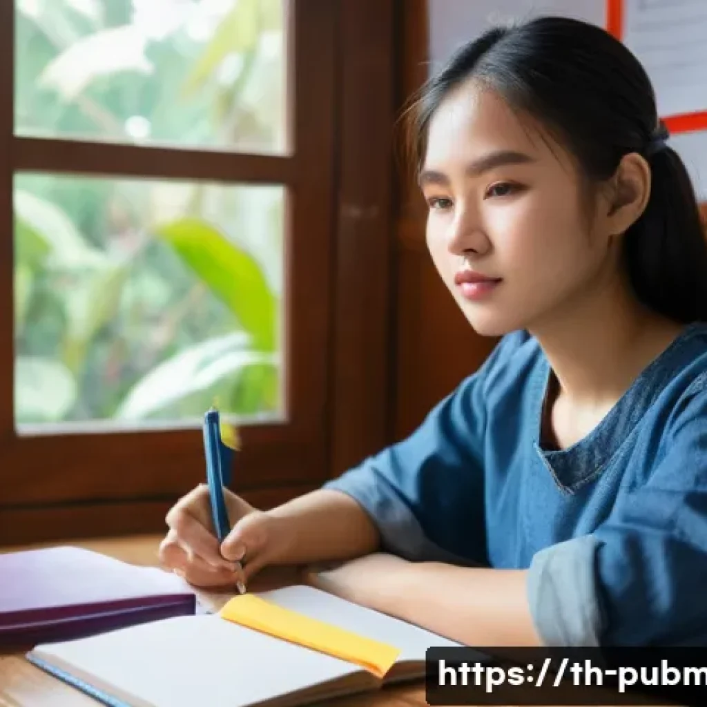 공공관리사 시험 합격 후기 - **Prompt:** A young Thai university student, approximately 20-22 years old, with a determined expres...