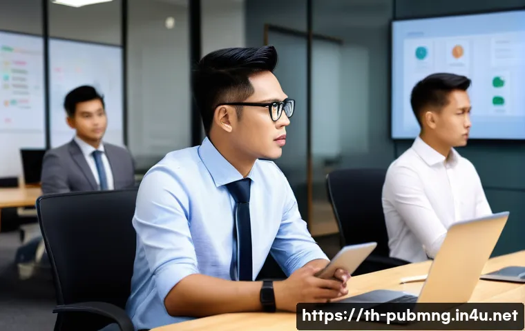 공공관리사 취업 후 첫 달 준비사항 - A professional office scene showing a diverse team of Thai colleagues in a modern meeting room, atte...