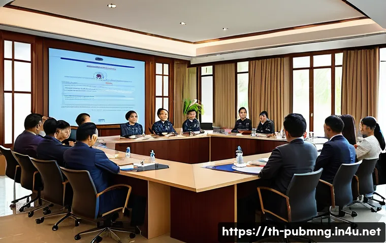 공공관리사 직무에서의 윤리적 문제와 해결 방법 - A modern Thai government office scene illustrating ethical conflict resolution: a diverse group of c...