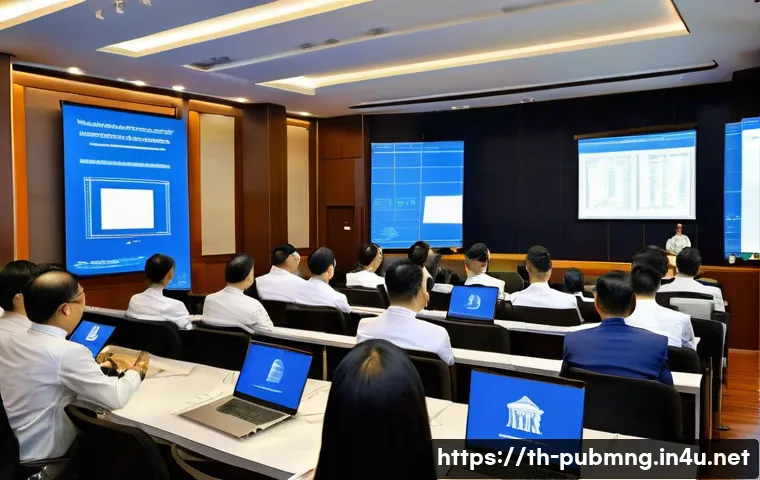 공공관리사 경력 개발 전략 - A modern Thai government office scene showing a diverse group of professional public administrators ...