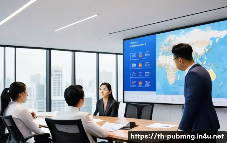 공공관리사 자격증으로 확장 가능한 직무 영역 - A professional Thai government project manager leading a diverse team meeting in a modern office, sh...