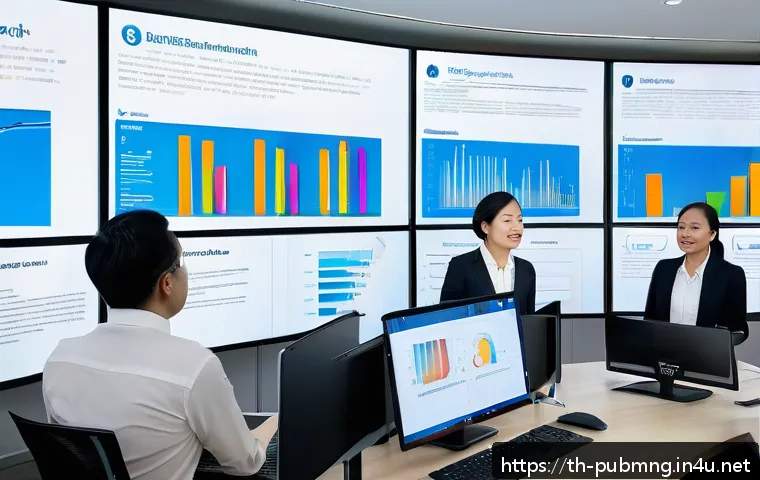 공공관리사 자격증의 장단점과 가치 - A professional Thai government office scene showcasing a diverse group of mid-career public managers...